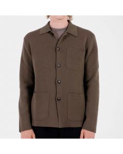 Olive Virgin Wool Overshirt