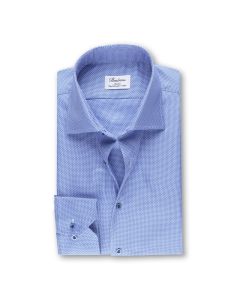 Blue White Micro Patterned Shirt - Extra Long Sleeve