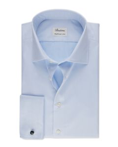 Ljusblå Stenströms slimline skjorta med dubbel manschett och extra lång ärm.