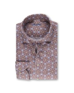 Red Floral Linen Shirt
