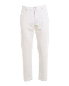 White 5-Pocket Slim Fit Jeans
