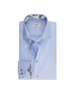 Blue Houndstooth Shirt Floral Contrast