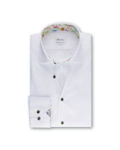 White Contrast Twill Shirt