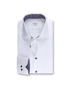 White Shirt Dark Blue Contrast Extra Long Sleeve