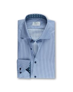 Blue Striped Shirt Blue Contrast - Extra Long Sleeve