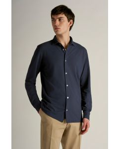 Blue Long-sleeved Polo Shirt