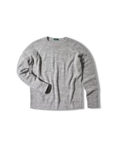 Gray Crew Neck Bouclé Wool Sweater