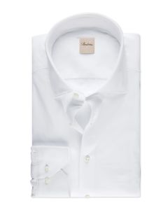 Slimline Vit Jerseyskjorta