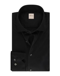 Slimline Svart Bomull Jerseyskjorta