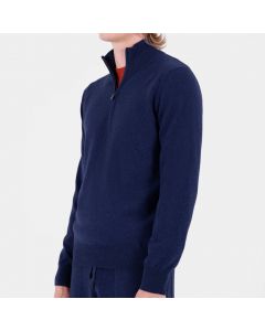 Dark Blue Half Zip Cashmere Sweater