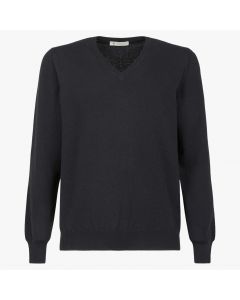 Navy Cashmere Sweater V-Neck
