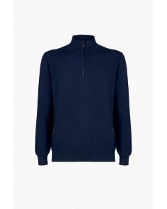 Dark Blue Half Zip Cashmere Sweater