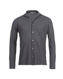 Dark Grey Long-sleeved Polo Shirt