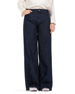 Mörkblå jeans med breda ben