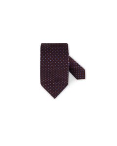 Patterned Brown Silk Tie
