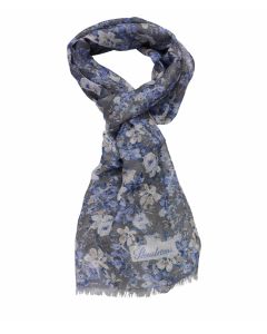 Grey flowery scarf