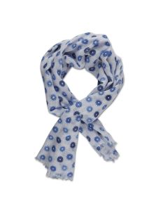 Blue Floral Cotton Scarf