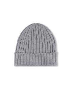 Gray Knitted Cashmere Beanie