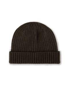 Dark Brown Rib Knitted Beanie