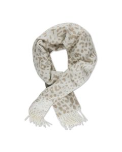 Ullscarf med loepardmönster.