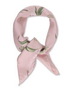 Light Pink Floral Silk Scarf