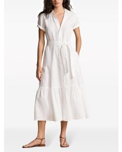 White Linen Shirt Dress