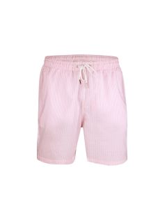 Pink Striped Seersucker Swim Shorts