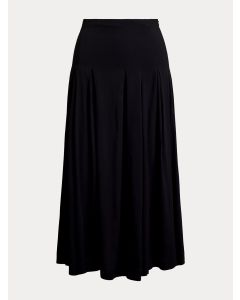 Black Pleated A-line Skirt