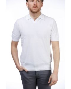 White Textured Polo Shirt
