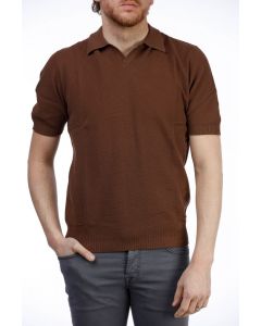 Brown Textured Polo Shirt