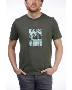 Green T-shirt Beach Print