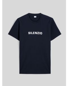Navy Slienzio Print T-shirt