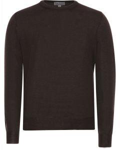 Dark Brown Merino Wool Crewneck Sweater
