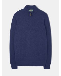 Blue Half Zip Geelong Wool Sweater