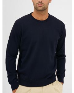 Navy Crew Merino Wool Sweater