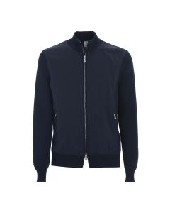 Navy BI-Material Jacket