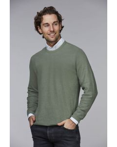 Khaki Linen Mix Honeycomb Sweater
