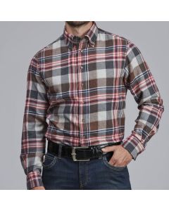 Red Checked Casual Flannel Shirt