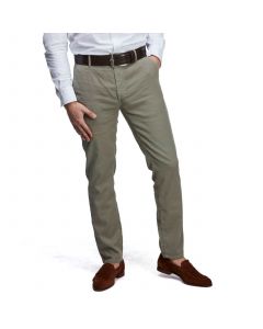 Green Linen Mix Twill Chino