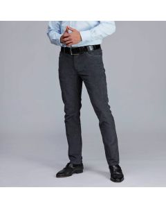Gray Printed Corduroy Trousers