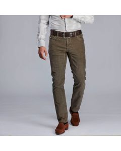 Brown Printed Corduroy Trousers