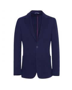 Blue Cotton Blend Jersey Blazer