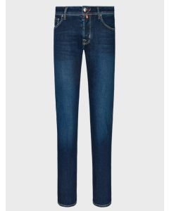 Mörkblå Jeans med orange detalj