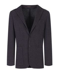 Brown Check Patterned Blazer