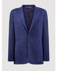 Blue Checkered Cotton Blazer