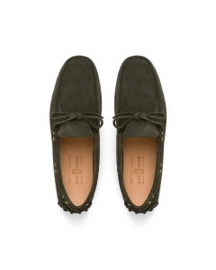 Green Laced Suede Loafers