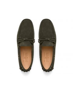 Green Laced Suede Loafers