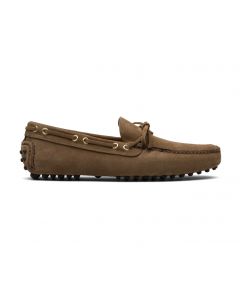 Brown Laced Suede Loafers