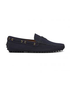 Navy Blue Suede Loafers