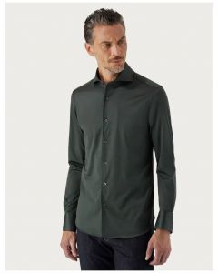 Green Slim Cotton Jersey Shirt